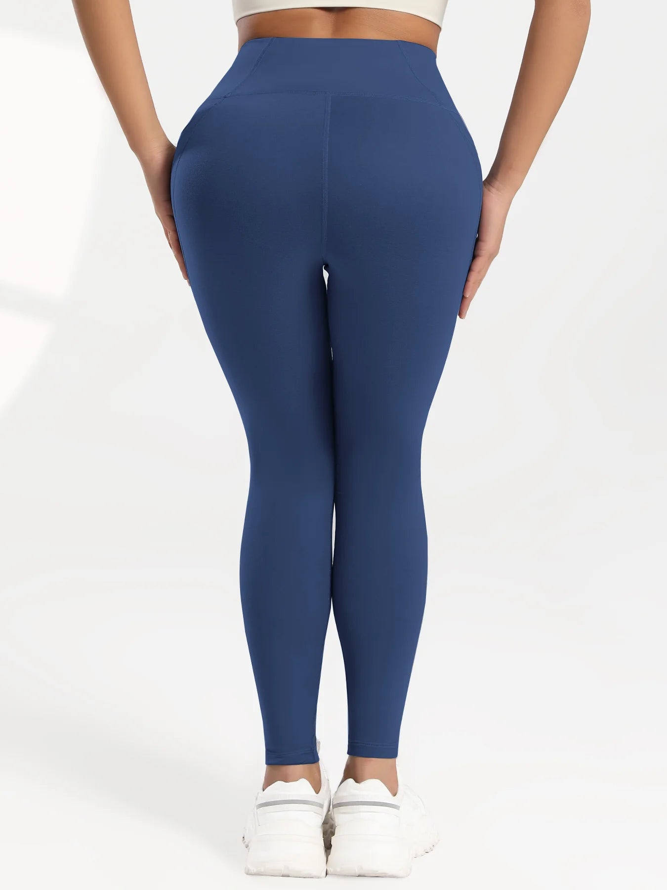 Leggings de yoga para mujer, 2 unidades, con bolsillos, color liso, para gimnasio, actividades al aire libre, cintura alta, ajustados, pantalones deportivos para correr.