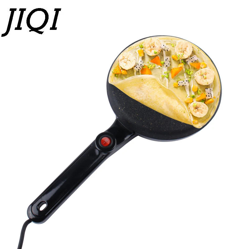 Máquina para hacer panqueques antiadherente de 110 V y 220 V para el hogar, sartén eléctrica para hornear crepes, calentamiento instantáneo, rollos de primavera, masa, freír y asar.