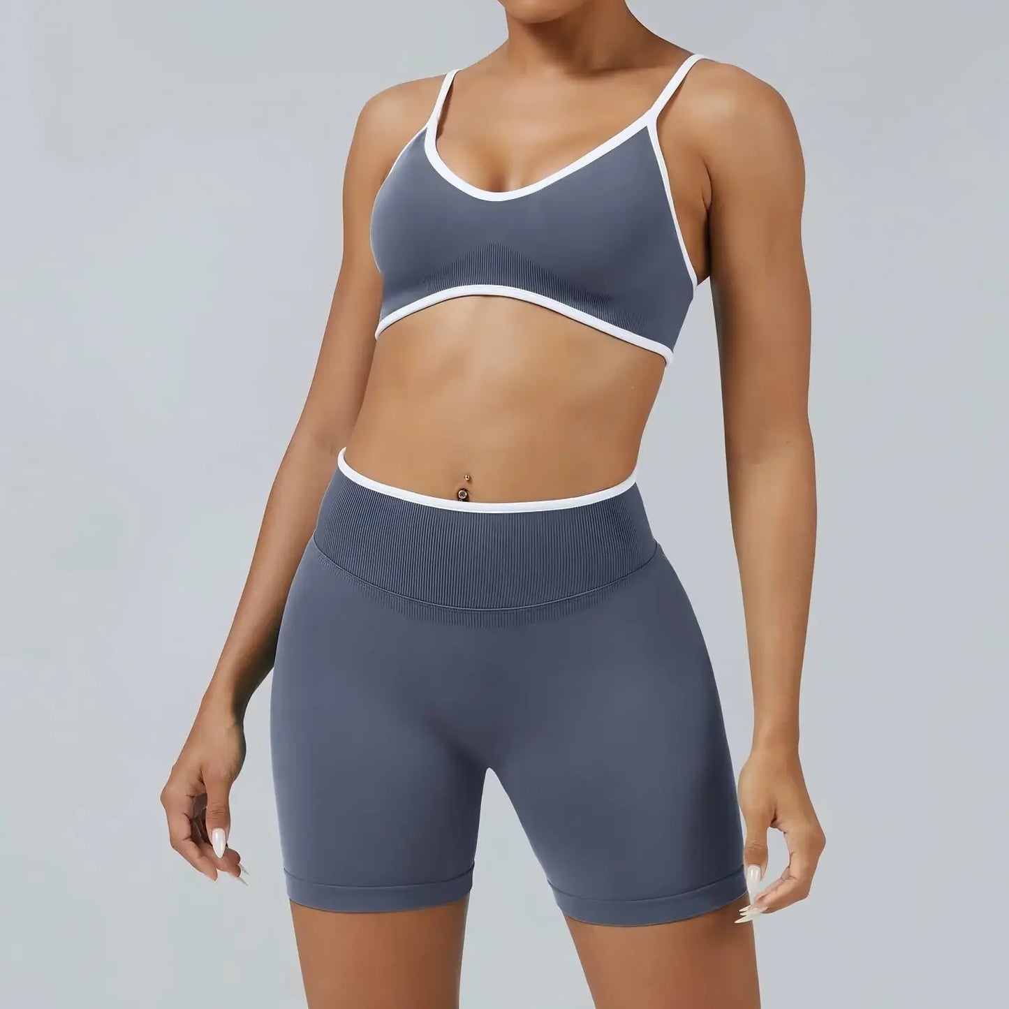 TEVEO Women's Sports Yoga Shorts Fitness Cycling Elastic Sports Pants Ignite Sculpt Scrunch Short Yoga Bra Set leggings