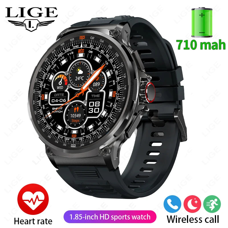 Reloj inteligente Ultra HD de 1,85 pulgadas para hombre, con GPS, pulsera deportiva para exteriores, batería grande de 710 mAh, reloj de seguimiento de actividad física para Android e iOS.