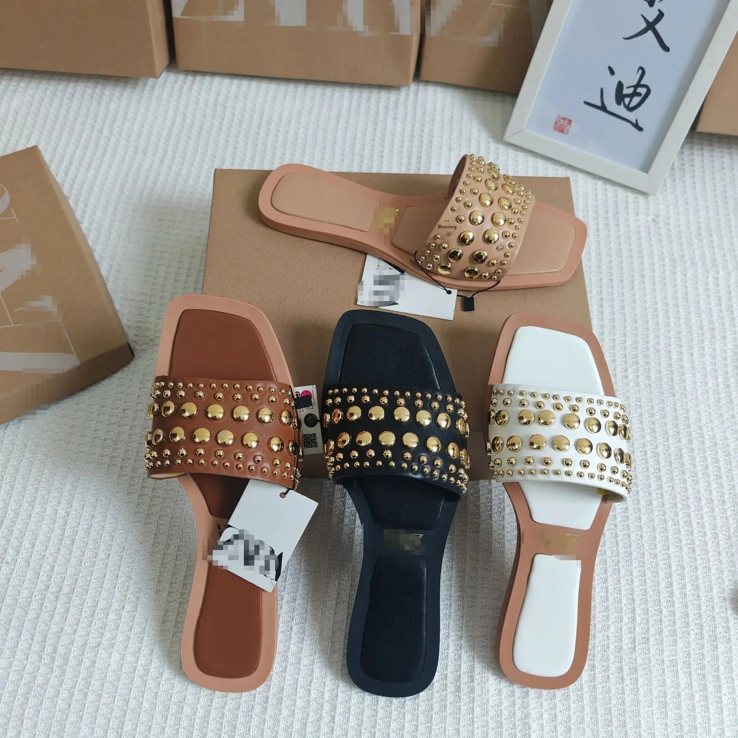 Sandalias planas para mujer de talla grande más vendidas, versión mejorada sintética ZAR, calzado informal cómodo y sin cordones.