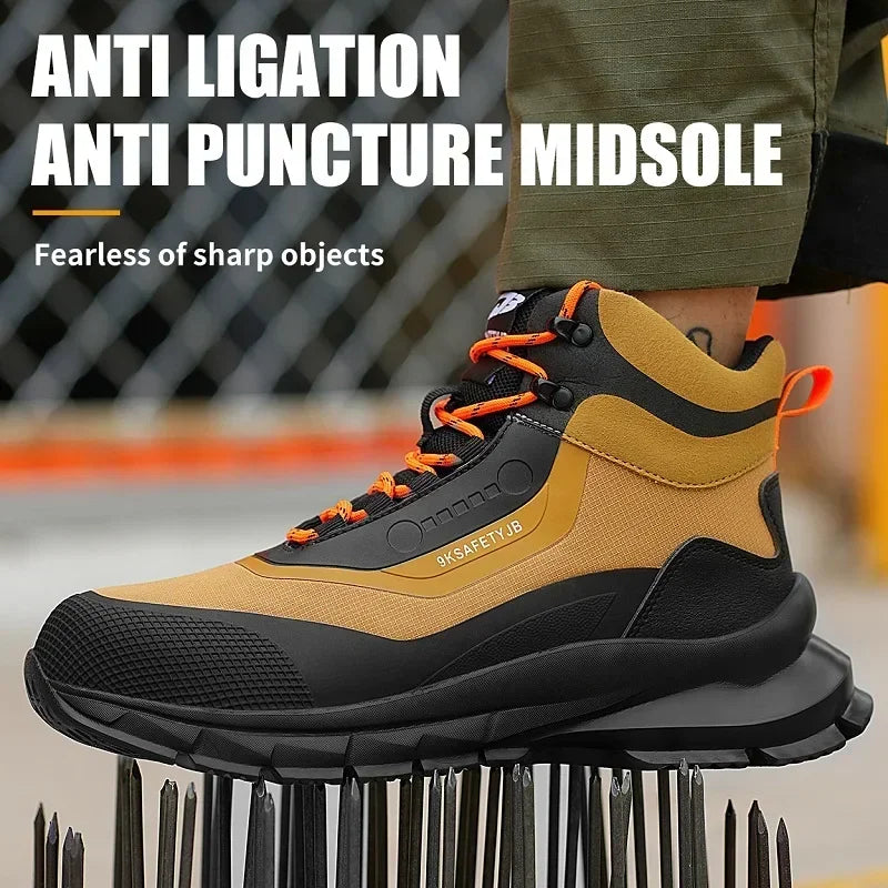 Zapatos de seguridad antisalpicaduras para hombre, botas de trabajo resistentes al desgaste, zapatos con punta de acero, zapatos protectores a prueba de pinchazos, zapatillas de seguridad