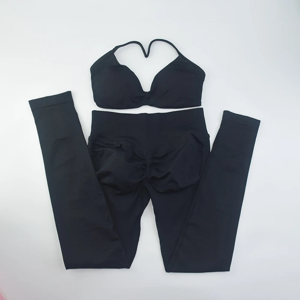 Conjunto de 2 sujetadores de tirantes finos para gimnasio, sin costuras, de alta sujeción, para mujer, deportivos, para entrenamiento, yoga, sin logotipo