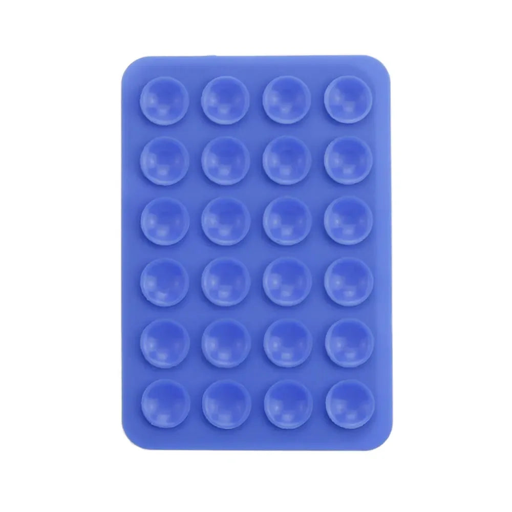 Ventosa de silicona multifuncional para teléfono, con adhesivo de goma y base fija, 24 ventosas cuadradas.