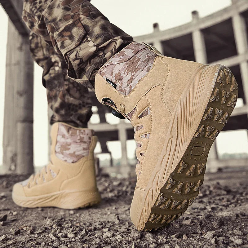 Botas tácticas para hombre, marca Army Boot, estilo militar, hasta el tobillo, para senderismo, seguridad, trabajo en el desierto, escalada, impermeables, de alta calidad.