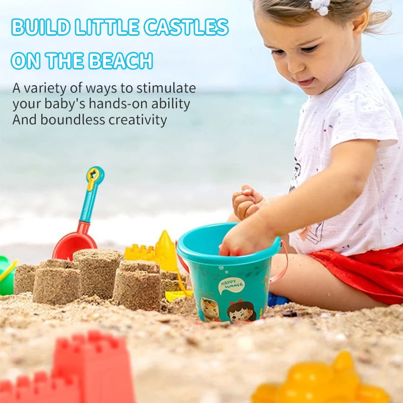 Juguetes de playa para niños, juegos de verano al aire libre, juego de arena, cubo de plástico, regadera, palas, juego de agua para playa, juguetes, herramientas, regalos
