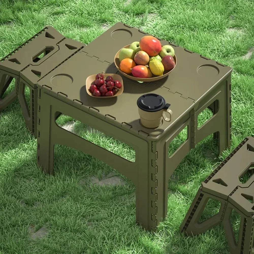 Mesa plegable de plástico para exteriores, portátil, para camping, picnic, sencilla, práctica, ligera, de lujo.