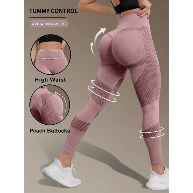 Women's High Waist Seamless Yoga Pants - Quick-Drying、Elastic Sports Pants,Suitable for fitness and training
