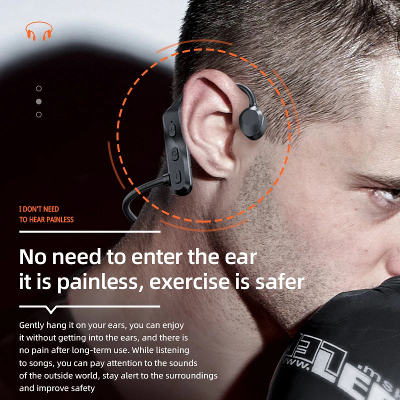 Auriculares de conducción ósea K69 con Bluetooth, auriculares deportivos de alta fidelidad con gancho para la oreja, inalámbricos y micrófono, resistentes al agua.