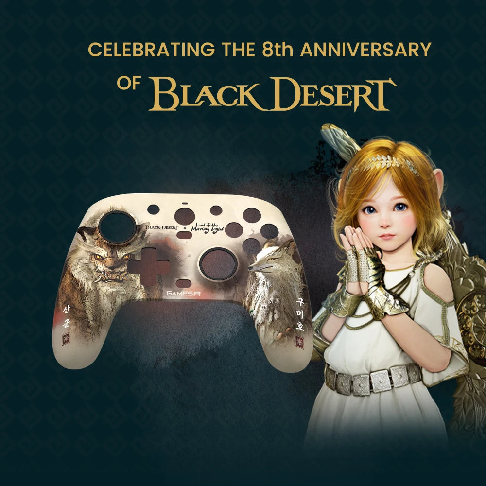Accesorios para juegos: Carcasa de repuesto Black Desert, cable tipo C, anillo antifricción para GameSir G7 SE, G7 HE y Kaleid Gamepad.
