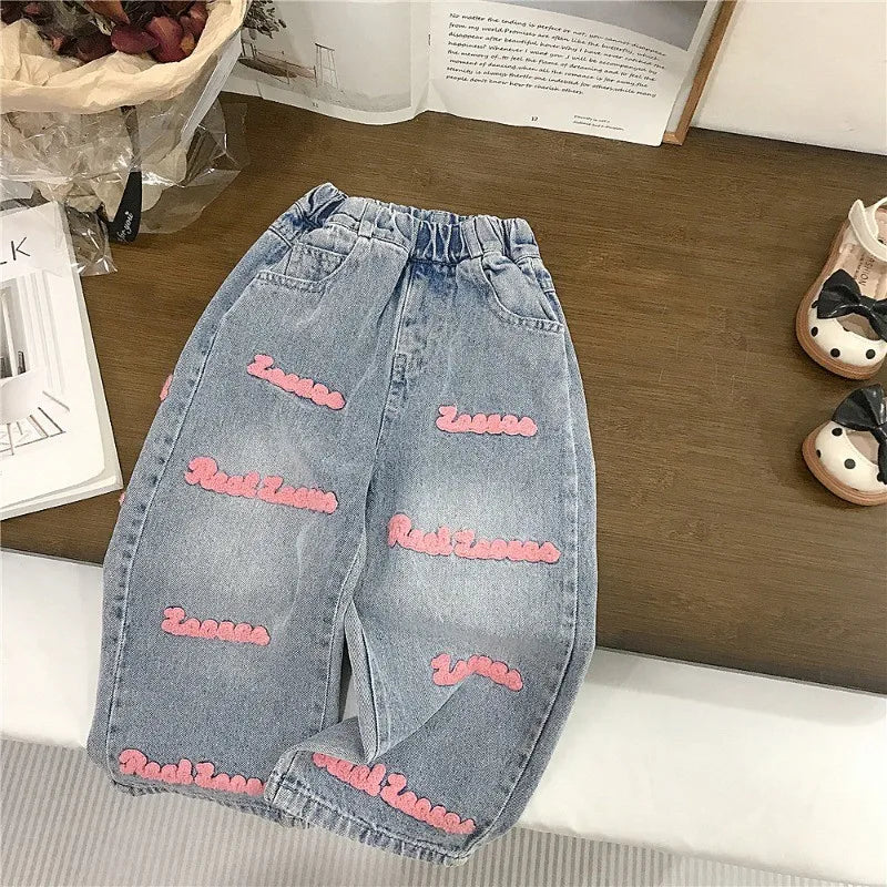 Conjuntos de ropa para niños de 2 a 7 años, chaleco de punto rosa y vaqueros, conjunto de verano para bebés y niños pequeños.