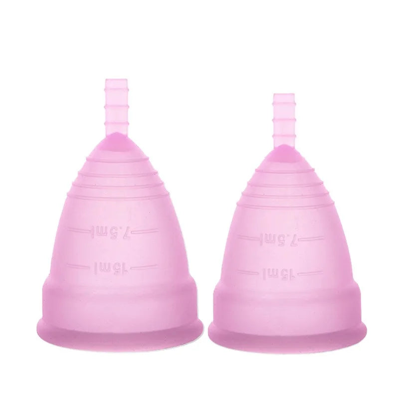 Copa menstrual con anillo, tampón y compresa de fácil extracción, alternativa de silicona médica, copa de higiene femenina para la menstruación femenina.