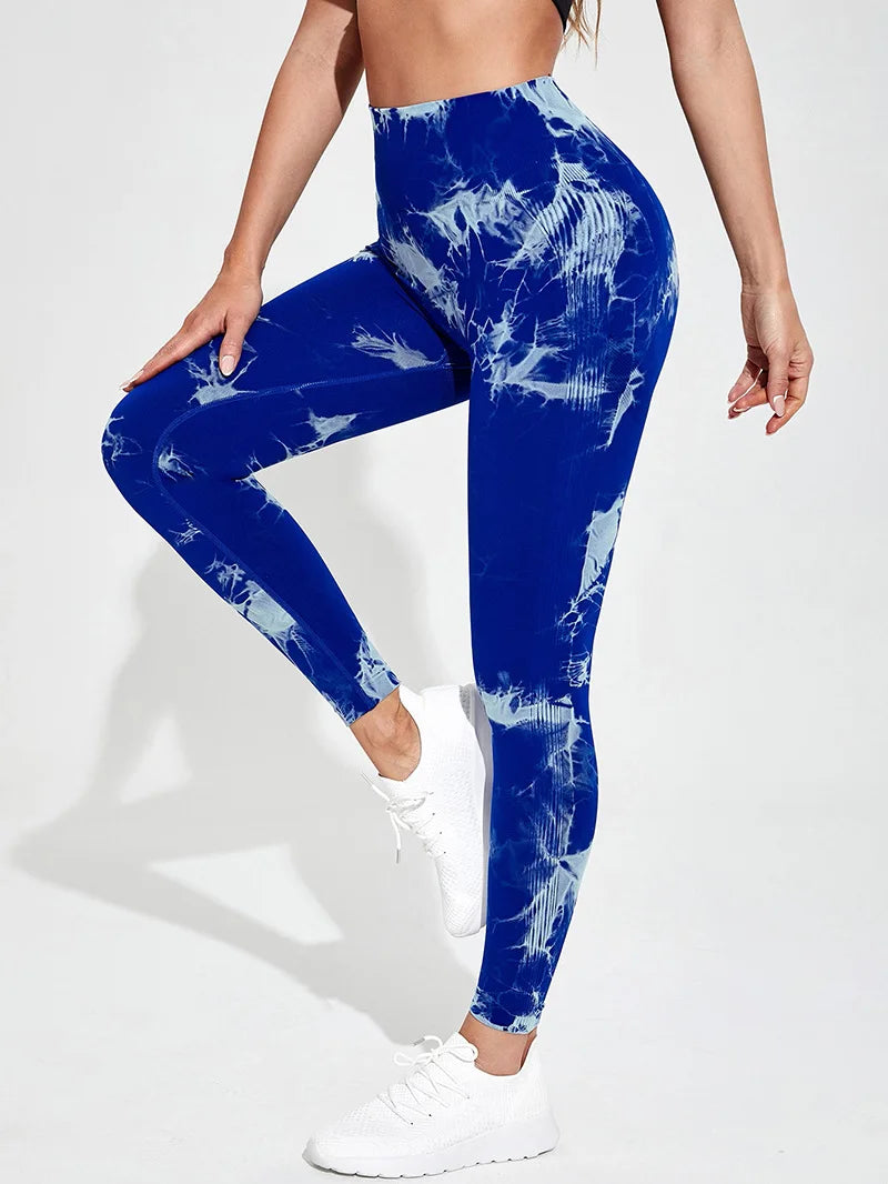 Leggings deportivas para mujer, pantalones de yoga sin costuras con estampado tie-dye de 47 colores, mallas para correr, fitness, cintura alta, para gimnasio y entrenamiento.