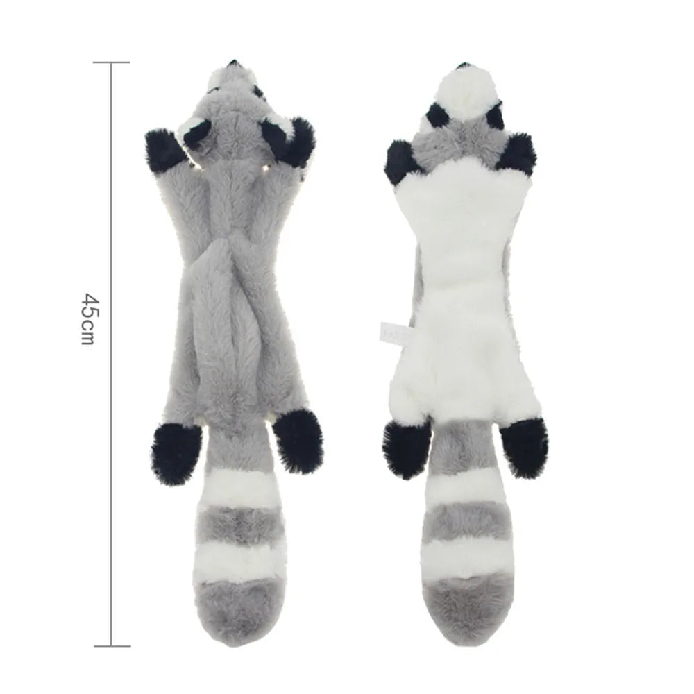 Divertido juguete de imitación de animal sin relleno para perros con chirriadores, duradero, de peluche sin relleno, con sonido chirriante, para masticar y arrugar.