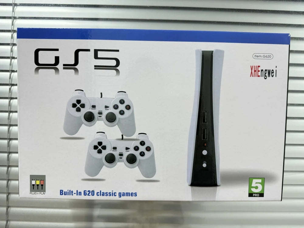 Consola de juegos XHEngwei GS5 Pro G620 para TV, 8 bits, retro, 620 juegos clásicos, 620 juegos integrados, mando portátil con cable USB