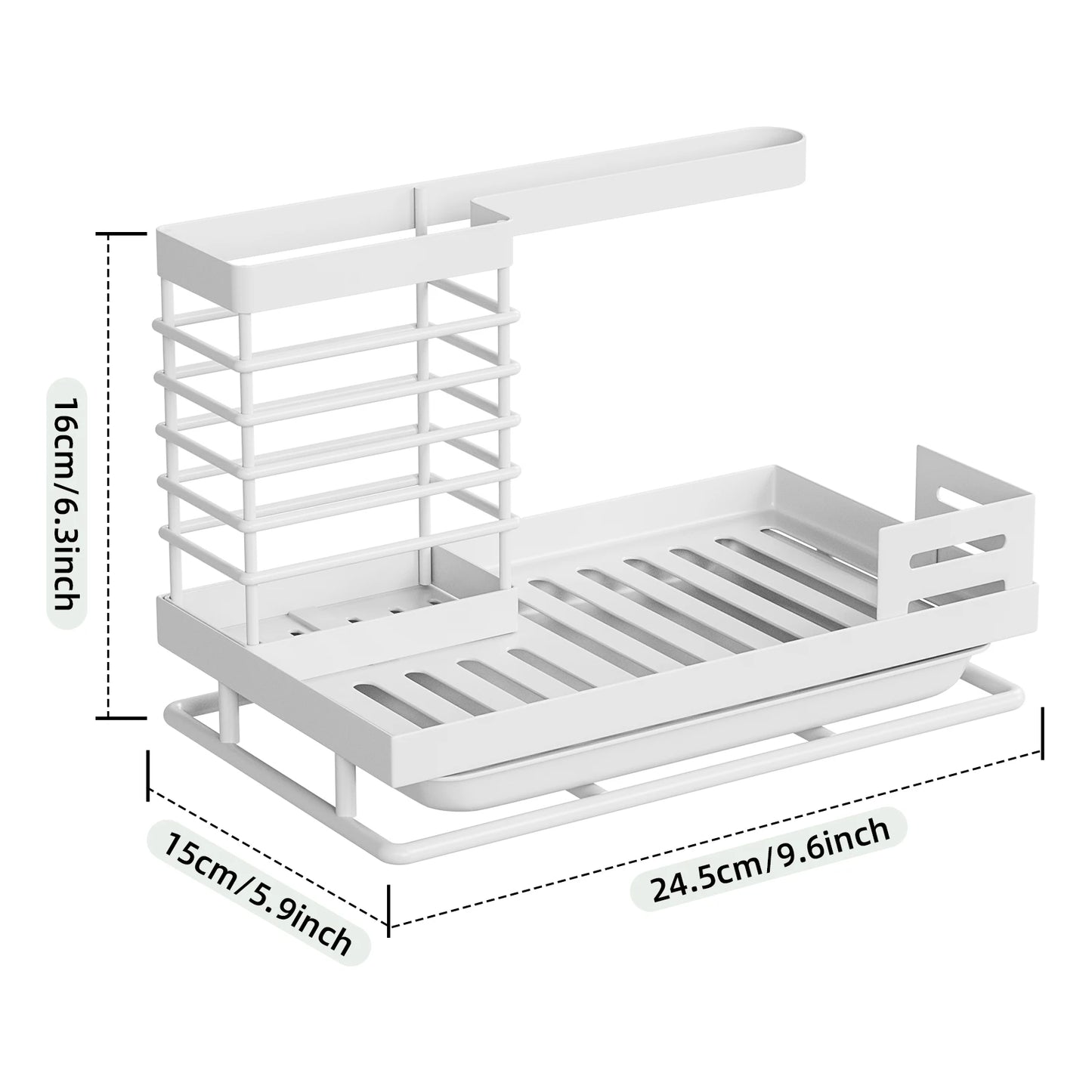 Soporte para esponja de grifo de cocina, cepillo para lavavajillas, estropajo, trapo, estante de almacenamiento sobre el fregadero.