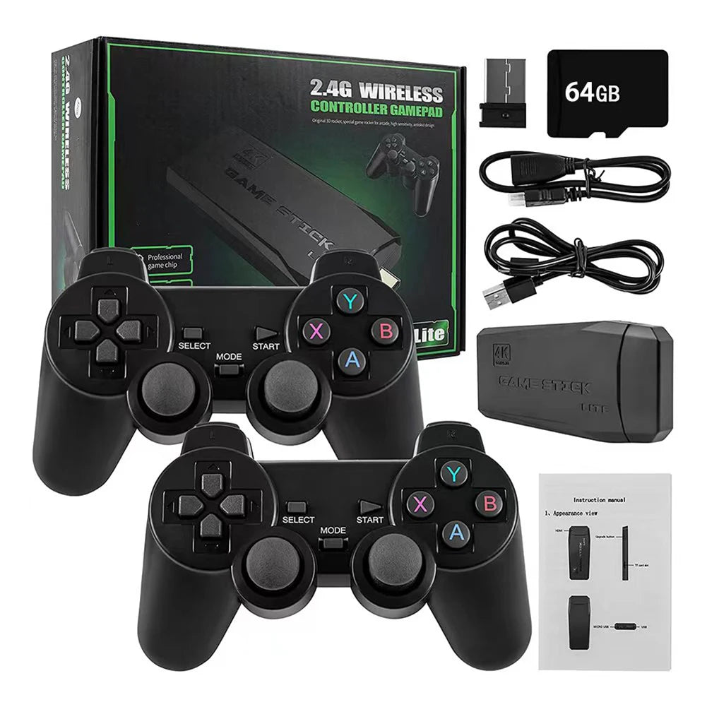 Consola de videojuegos Y6 con salida 4K HD y dos controladores inalámbricos 2.4G, más de 10 000 juegos para PSP/PS1/N64/CP1/CP2/CP3/Neogeo/GBX/MAME