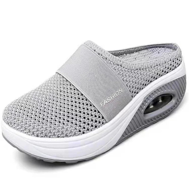 Sandalias de mujer, sandalias de cuña de moda, sandalias de fiesta para mujer, sandalias deslizantes, zapatillas de punta abierta, calzado sin cordones para mujer