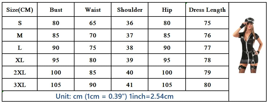 Hot Buy Black Sexy Police Costume Female Cop Officer Uniform Halloween Cosplay Adult Policewoman Fancy Dress