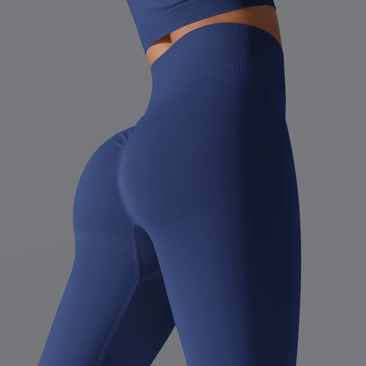 Leggings deportivos de yoga para mujer, sin costuras, cintura alta, elásticos, color sólido, para gimnasio, correr, secado rápido, realce y efecto moldeador.