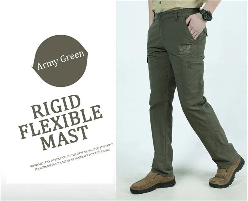 Pantalones de carga tácticos impermeables para hombre, pantalón largo militar, informal, transpirable, de secado rápido, para exteriores, nuevo modelo