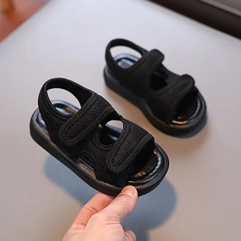 Sandalias transpirables para niños y niñas, zapatos de verano, zapatillas blancas y frescas