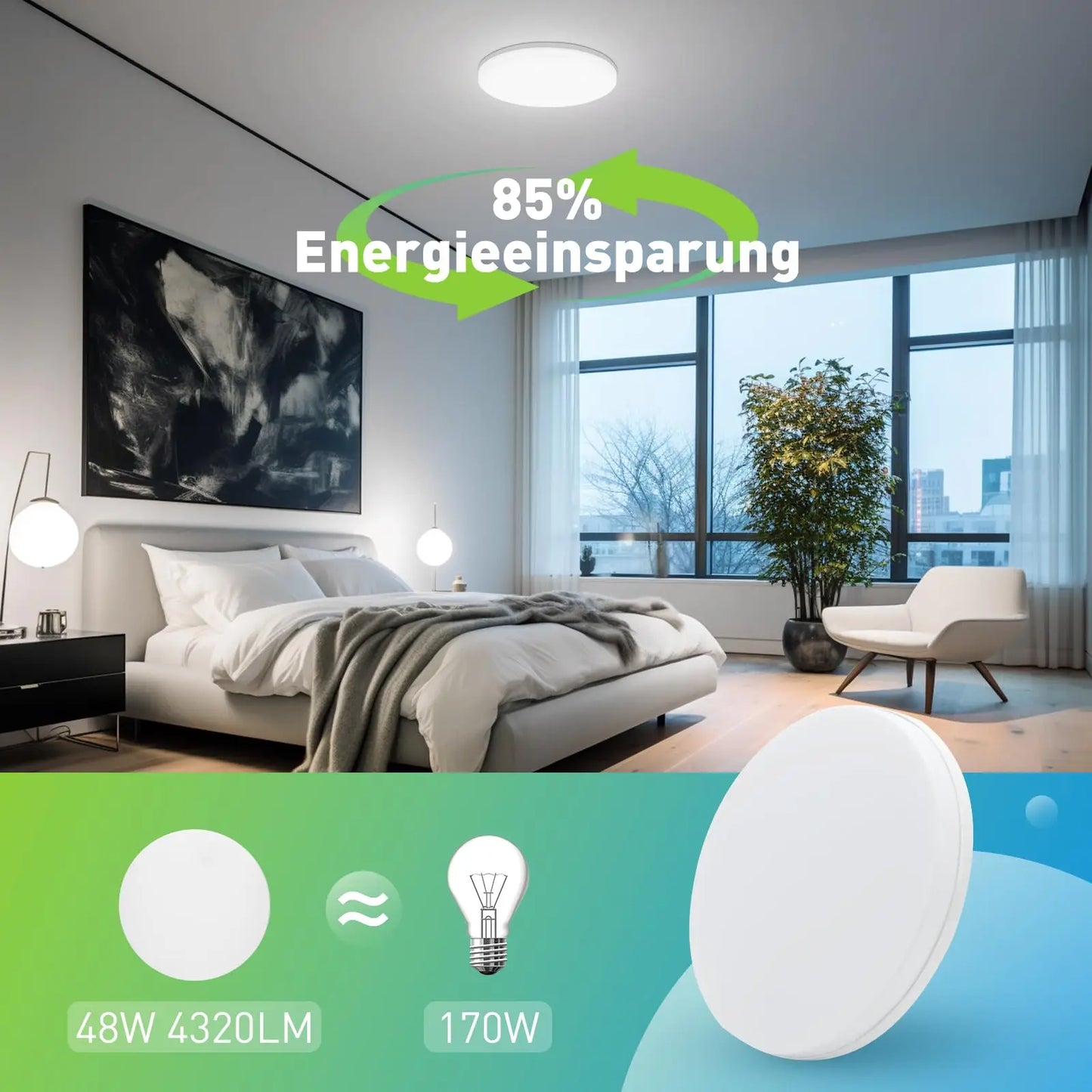Lámpara de techo LED redonda, moderna, decorativa, para el hogar, 18/24/36/48 W, para sala de estar, dormitorio, cocina interior.