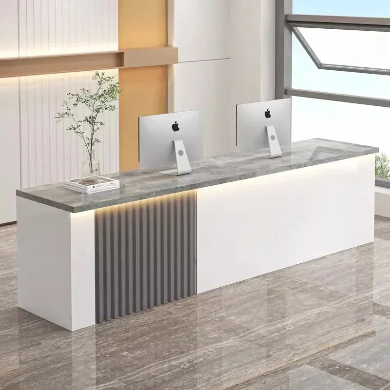 Mostrador de oficina Mostradores de recepción Decoraciones Belleza Mostradores de recepción modernos Salón de lujo Mostrador Negocio Mobiliario comercial