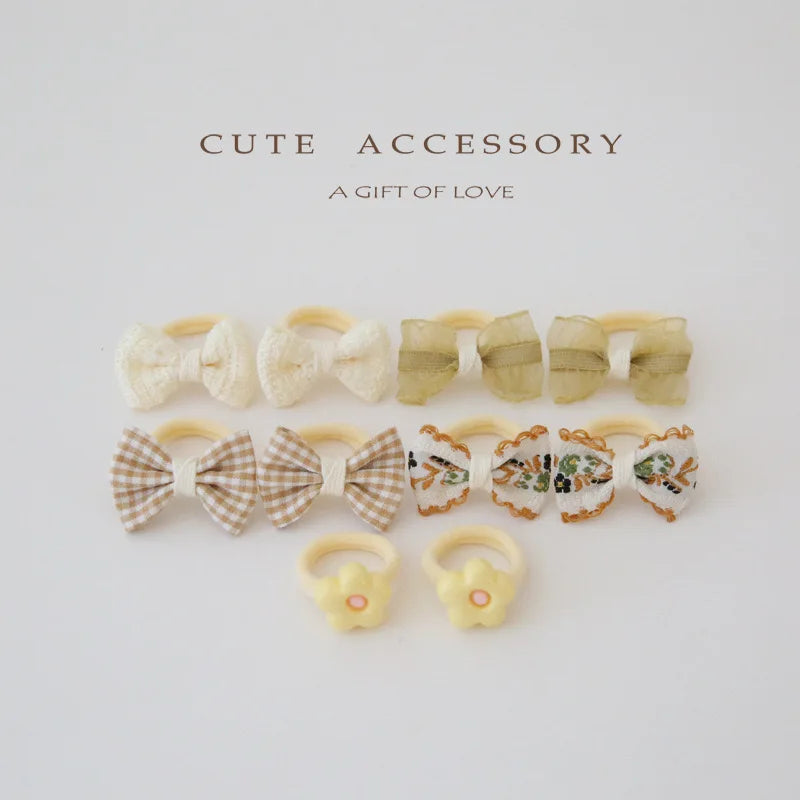 Accesorios para el cabello para niñas, lindas cintas para el cabello, linda cuerda para el cabello, 10 piezas/lote, pinzas elásticas para el cabello para niños.