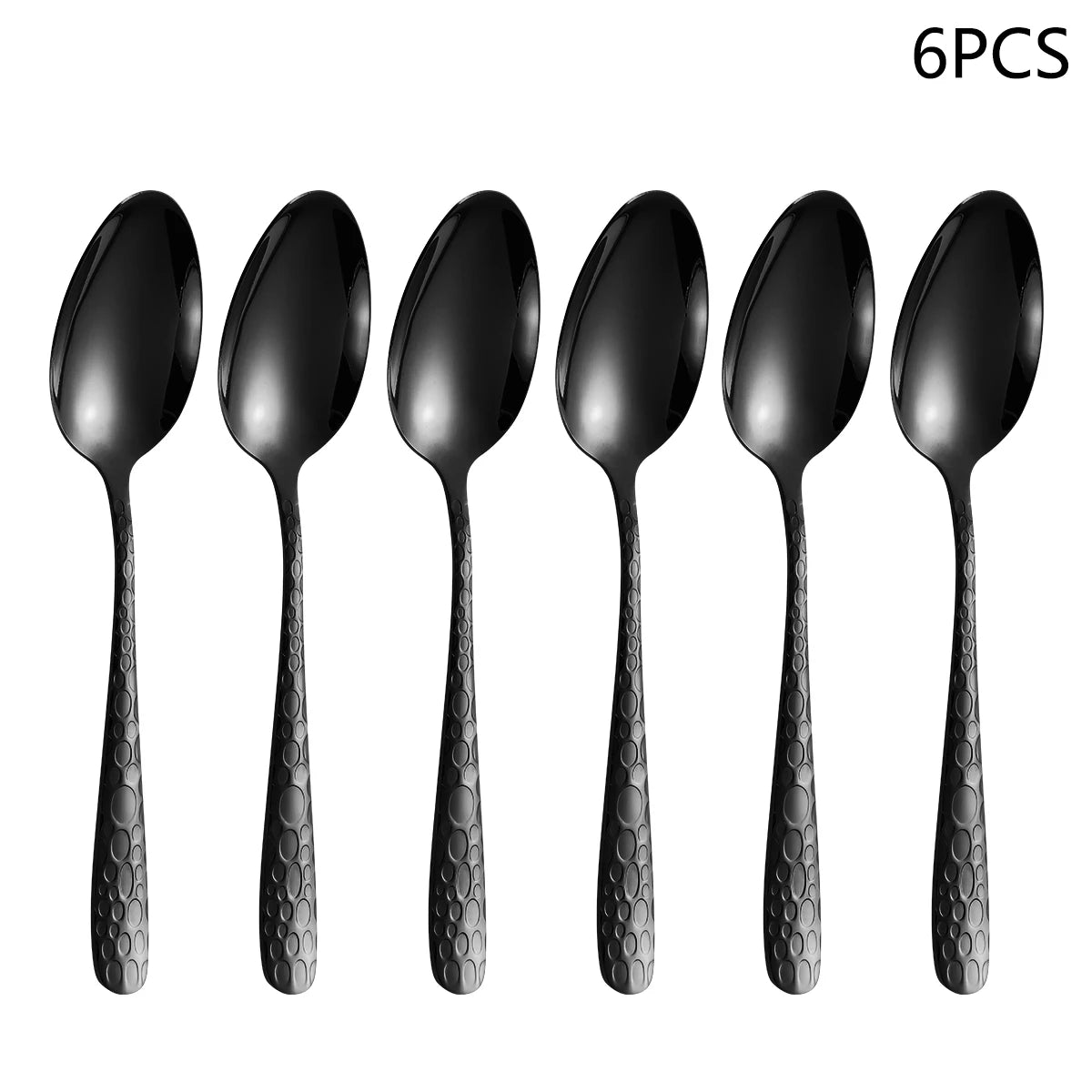 Juego de cubiertos de acero inoxidable negro de 4/6/16/24 piezas, cuchillo, tenedor y cuchara, utensilios de cocina para el hogar, vajilla para cenas navideñas