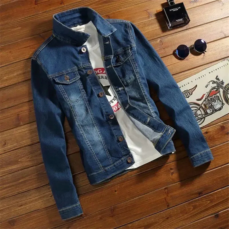 Chaqueta vaquera de invierno para hombre, moderna, con forro polar, holgada, gruesa, informal, cálida para las estaciones más frías.