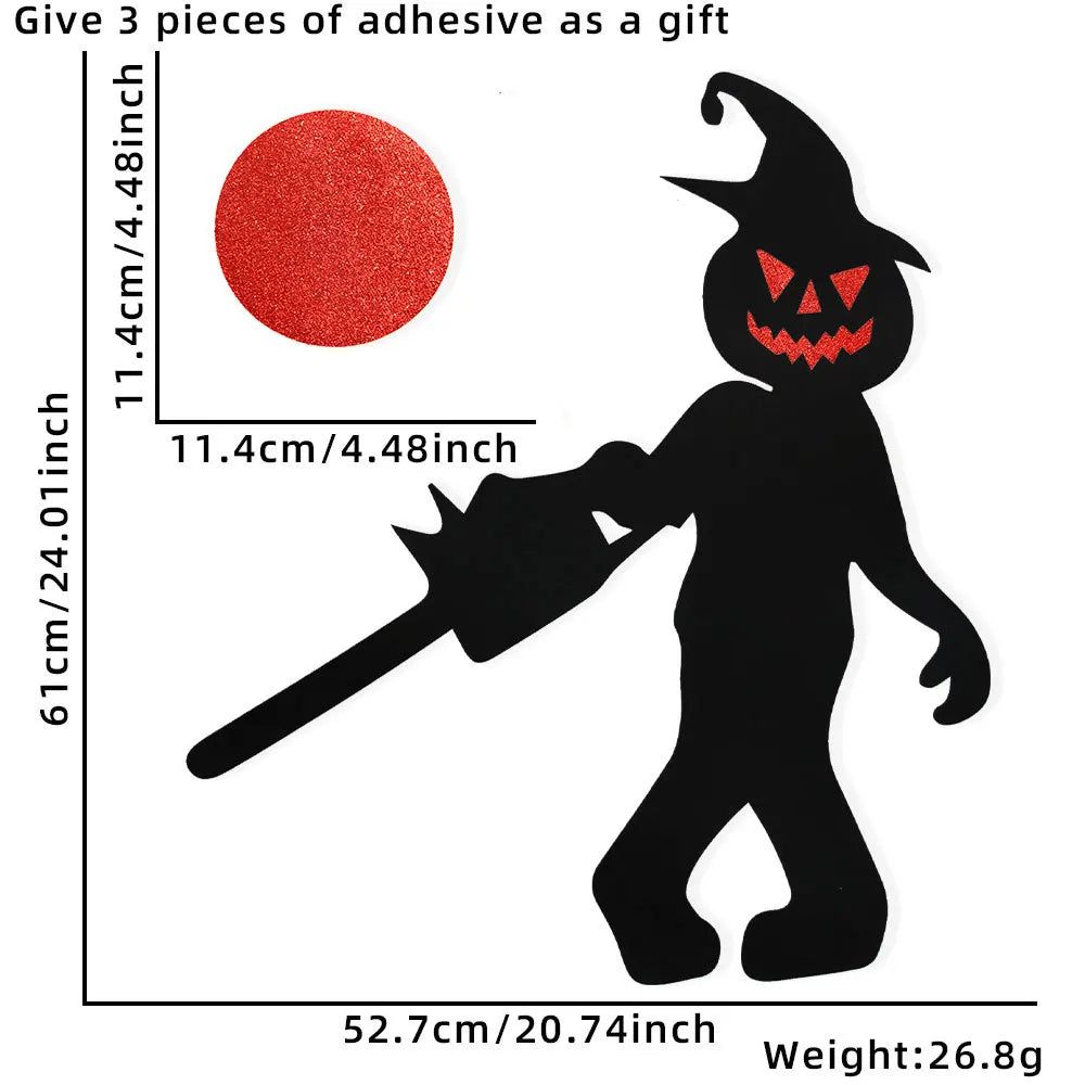 Pegatinas para puerta de habitación, decoración de Halloween, decoración de ventana, esqueleto, mano, calabaza, bricolaje, sombrero de bruja diablo, pegatinas para ventana de vidrio, fantasma
