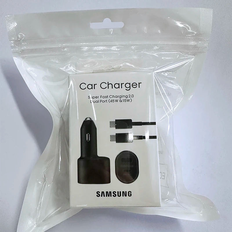 Cargador de coche original Samsung de 45 W, tipo C PD, carga rápida, Samsung S25, S24, S23 Ultra Plus, S22, S21 FE, A54, A55, Z Flip, Z Fold 7, 6, 5, 4