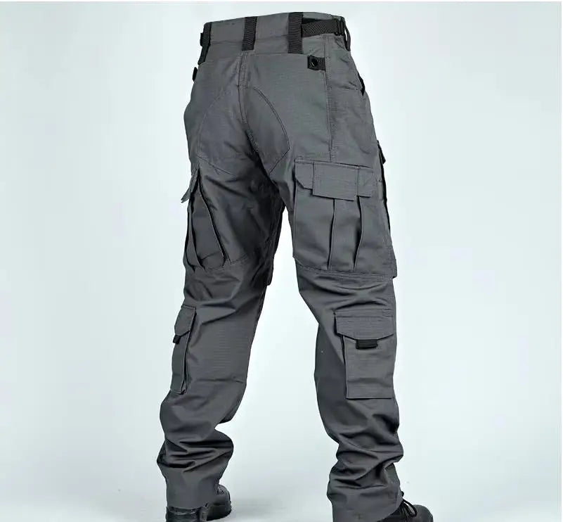 Tactical Cargo Pants Mens Multi-Pockets Wear-resistant Military Trousers Outdoor Training Hiking Fishing Casual Loose Pants Male