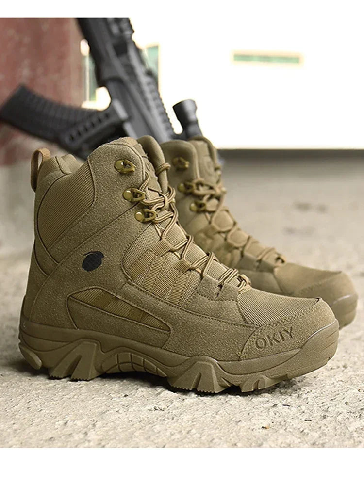 2024 Fashion Men's Desert Combat Boots Outdoor Leather Hiking Shoes Men Hunting Work Safty Boots Men's Short Boots ankle boots
