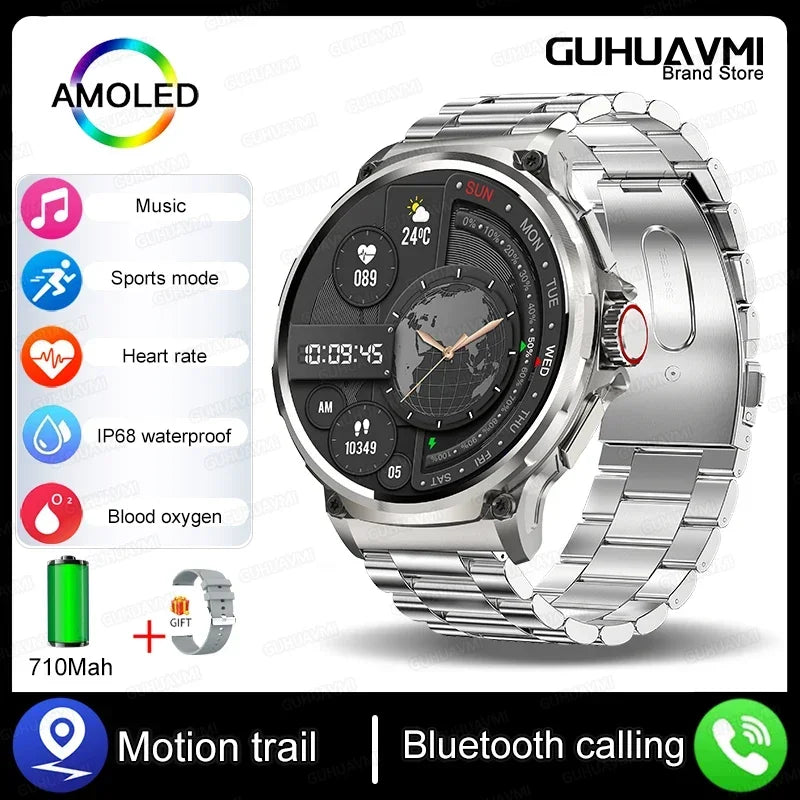 Xiaomi - Nuevo reloj inteligente Ultra HD AMOLED de 1,85 pulgadas para hombre, con GPS, Bluetooth, llamadas, batería de 710 mAh, deportivo y de fitness para Huawei