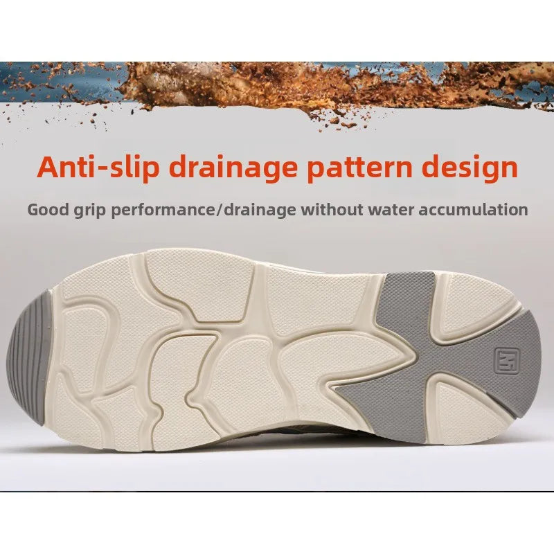 Nuevos zapatos de protección laboral ligeros y transpirables para hombres y mujeres, con puntera de acero antiaplastamiento y antipinchazos.