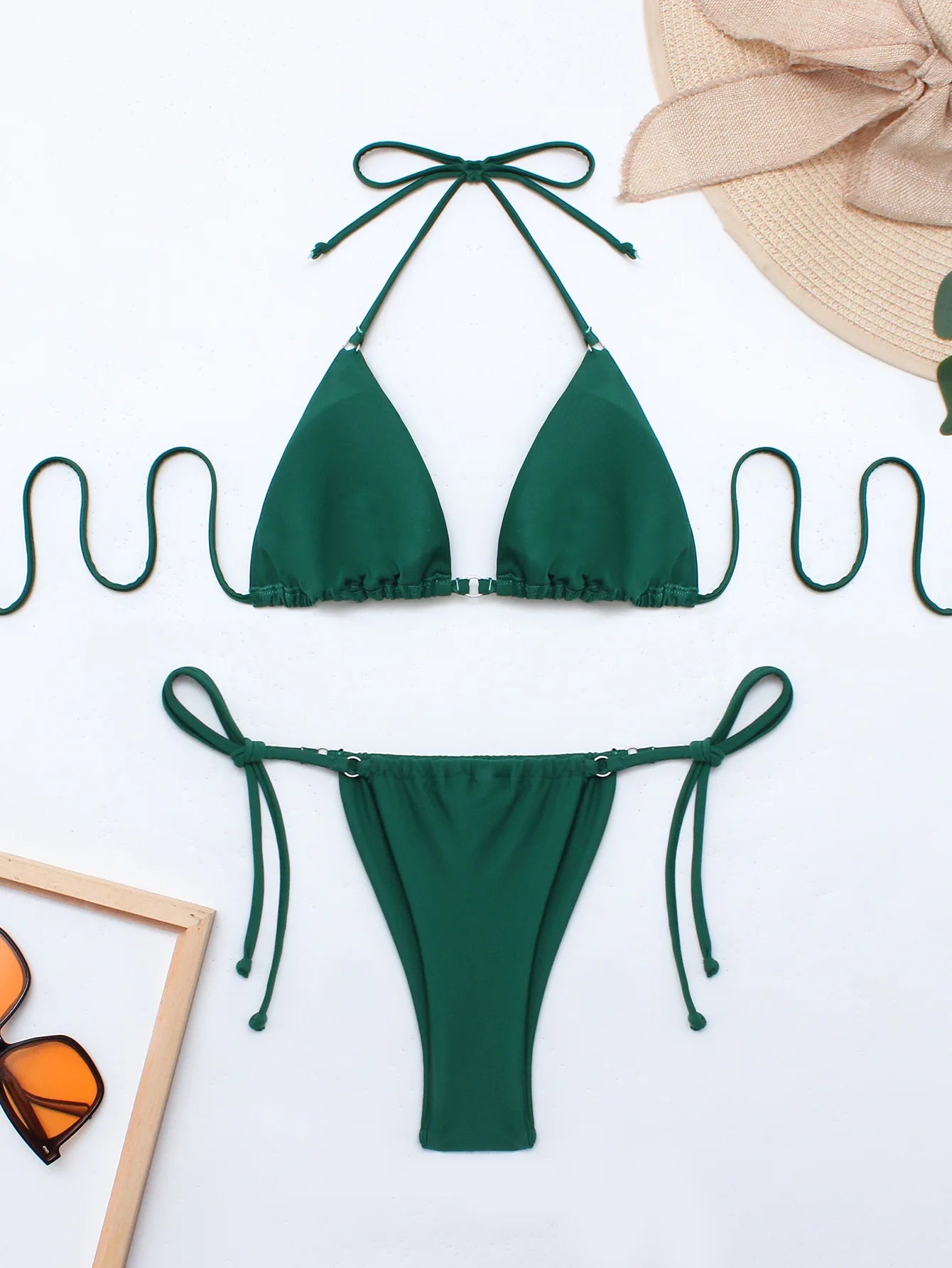 Sexy Halter Micro Bikini Swimsuit Solid Color Bikini Set 2025 Swimwear Biquini Bathing Suit Women Bather Swim Купальник Женский