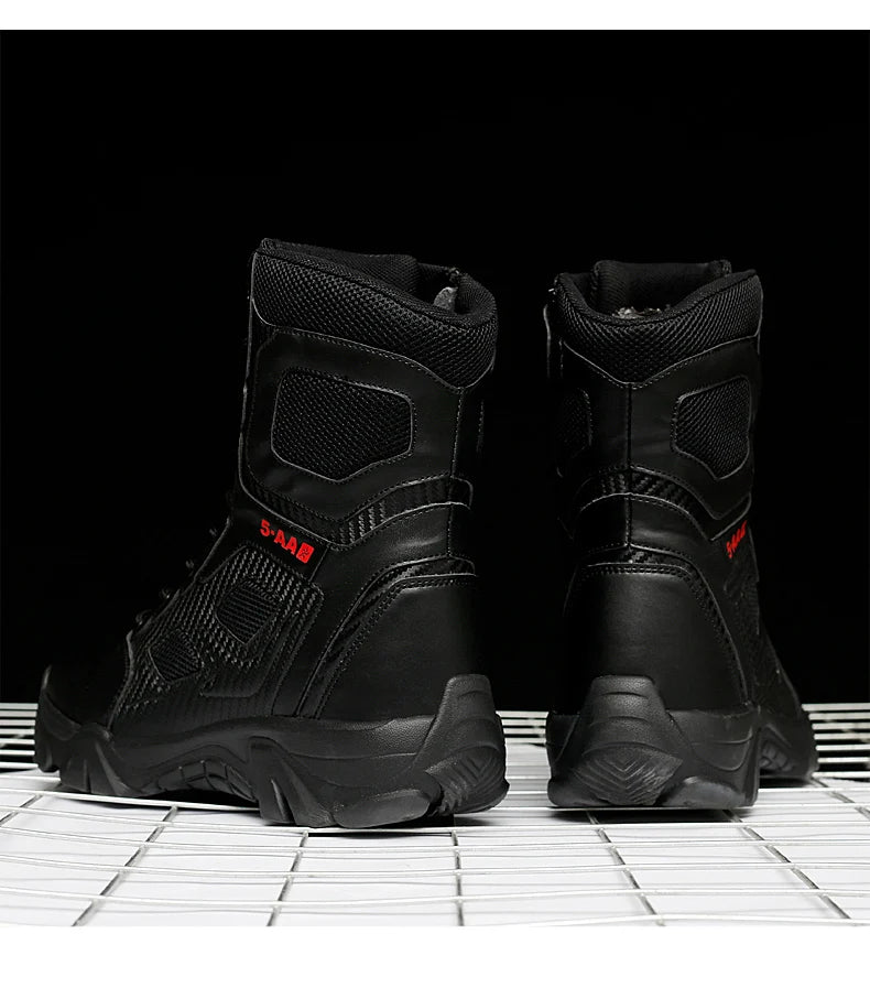 Botas tácticas para hombre, nuevas, de invierno, para combate, hasta el tobillo, antideslizantes, para trabajo, seguridad, botas militares, impermeables, para motocicleta.
