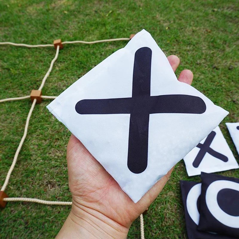 Juego gigante de tres en raya para exteriores, de instalación instantánea y sin ensamblaje, con lanzamiento de pufs, juegos gigantes de jardín para adultos.