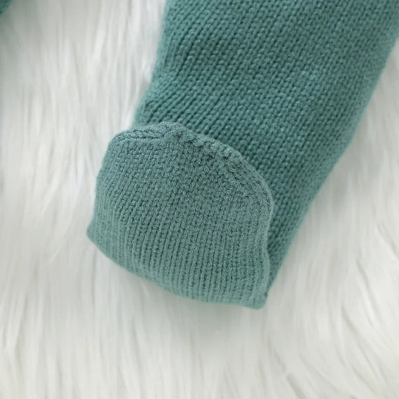 Conjunto de ropa para bebé, jersey de punto a la moda, liso, cálido, pantalones y leggings de otoño para recién nacido, niña y niño, pantalones de manga larga, 2 piezas