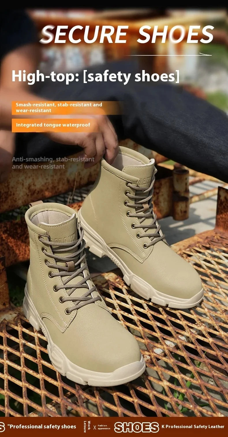 Anti-spark Welder Shoes Men's High Top Work Safety Boots Puncture Proof Construction Safety Shoes Men Platform Boots