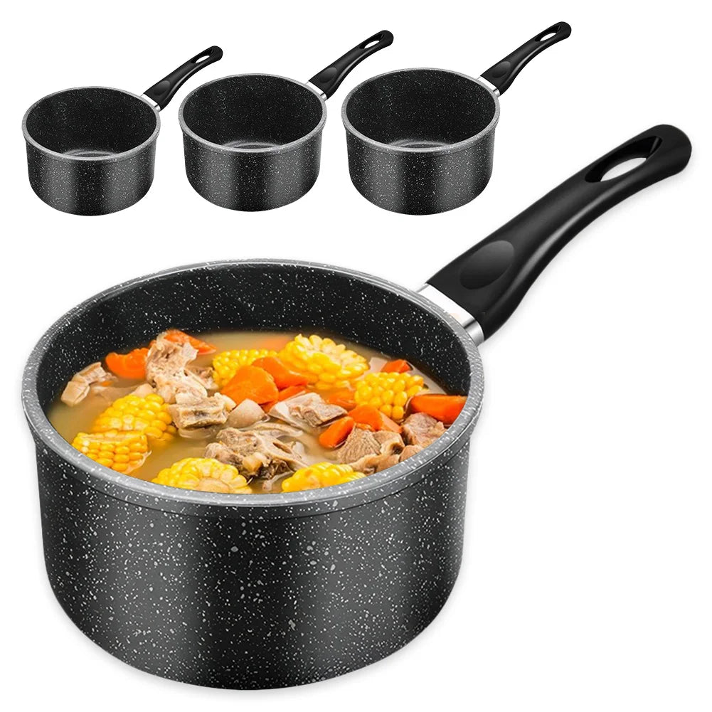 Cacerola antiadherente de 16/18/20 cm, apta para inducción, para cocinar espaguetis, calentar leche y hervir sopa.
