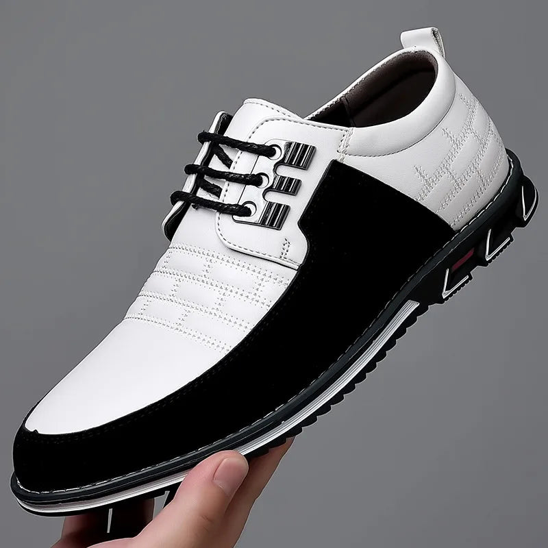 Zapatos casuales de hombre con cordones y punta redonda, deportivos, de piel italiana, para eventos sociales, con envío gratuito, elegantes.