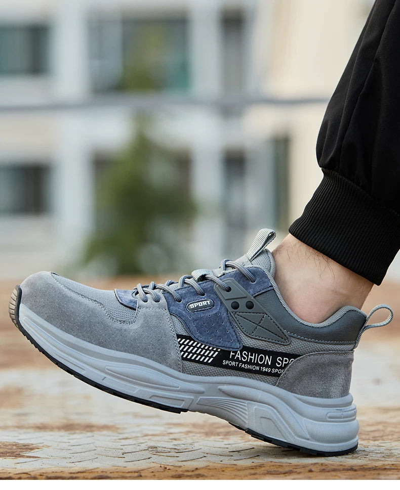 Zapato de trabajo antiperforación para hombre, zapatillas de trabajo de seguridad transpirables con puntera de acero, zapatos indestructibles, botas de trabajo transpirables.