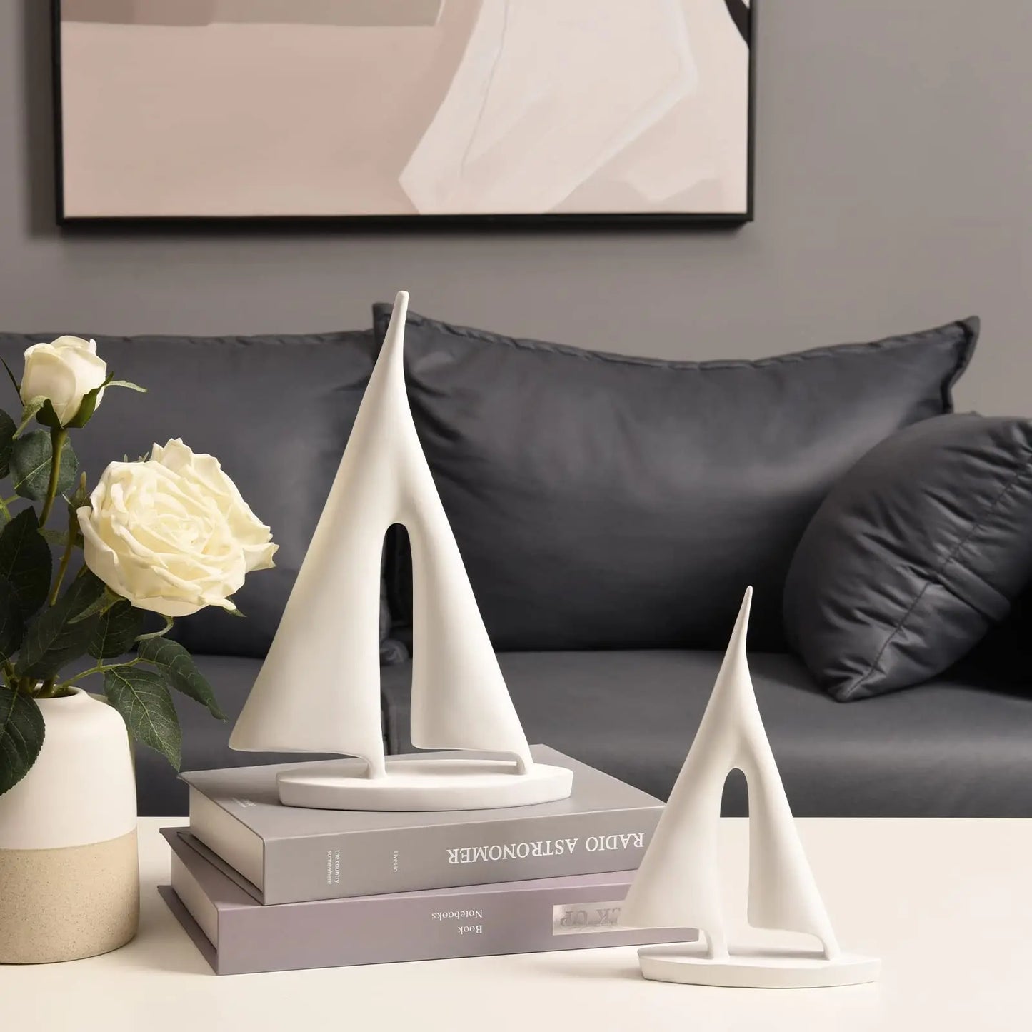 Escultura moderna para decoración del hogar, decoración de barcos, decoración de estatuas, esculturas y estatuas artísticas, decoración de la oficina en casa.