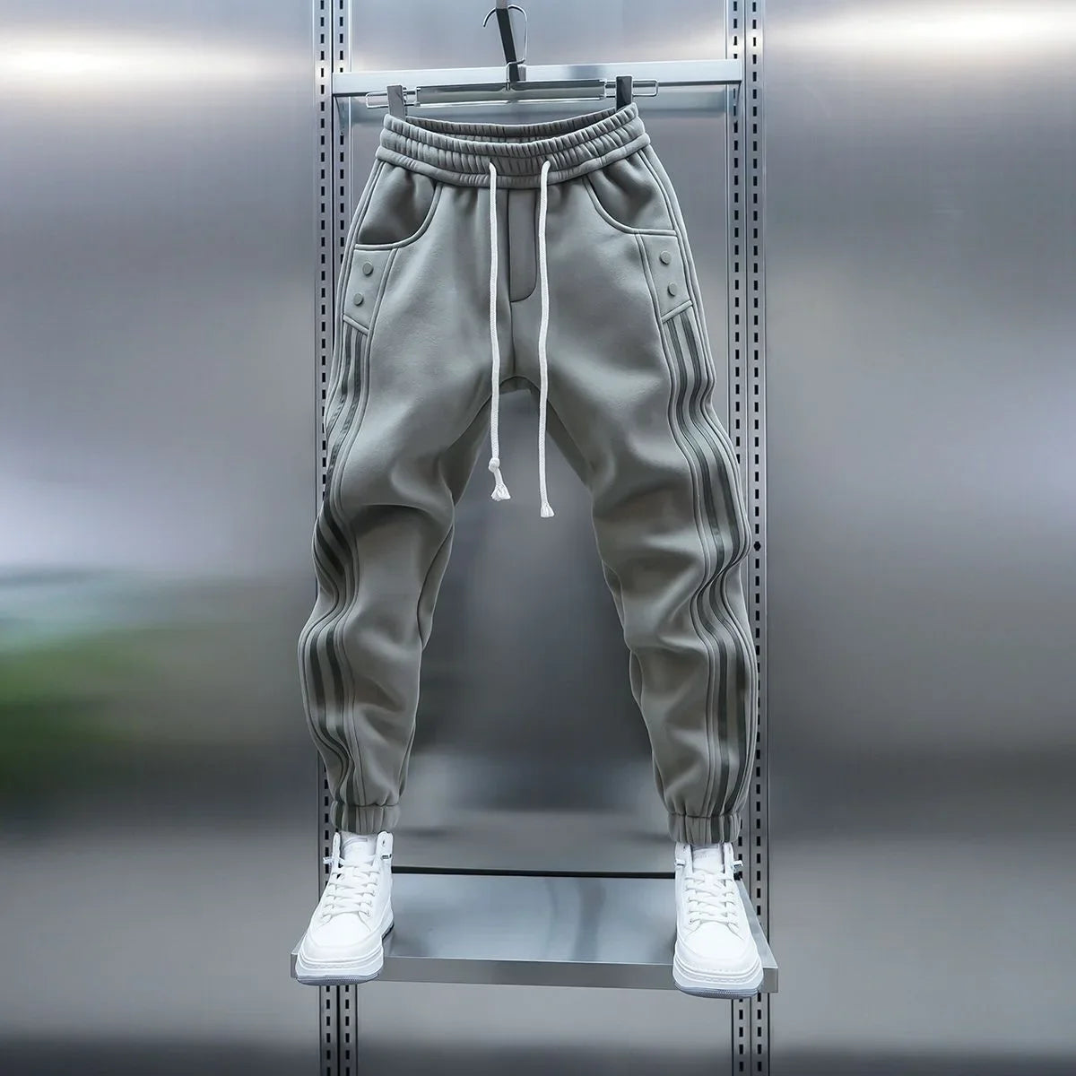 Pantalones casuales de primavera 2025 para hombre, modernos, con cintura elástica y banda, pantalones deportivos versátiles y de moda.