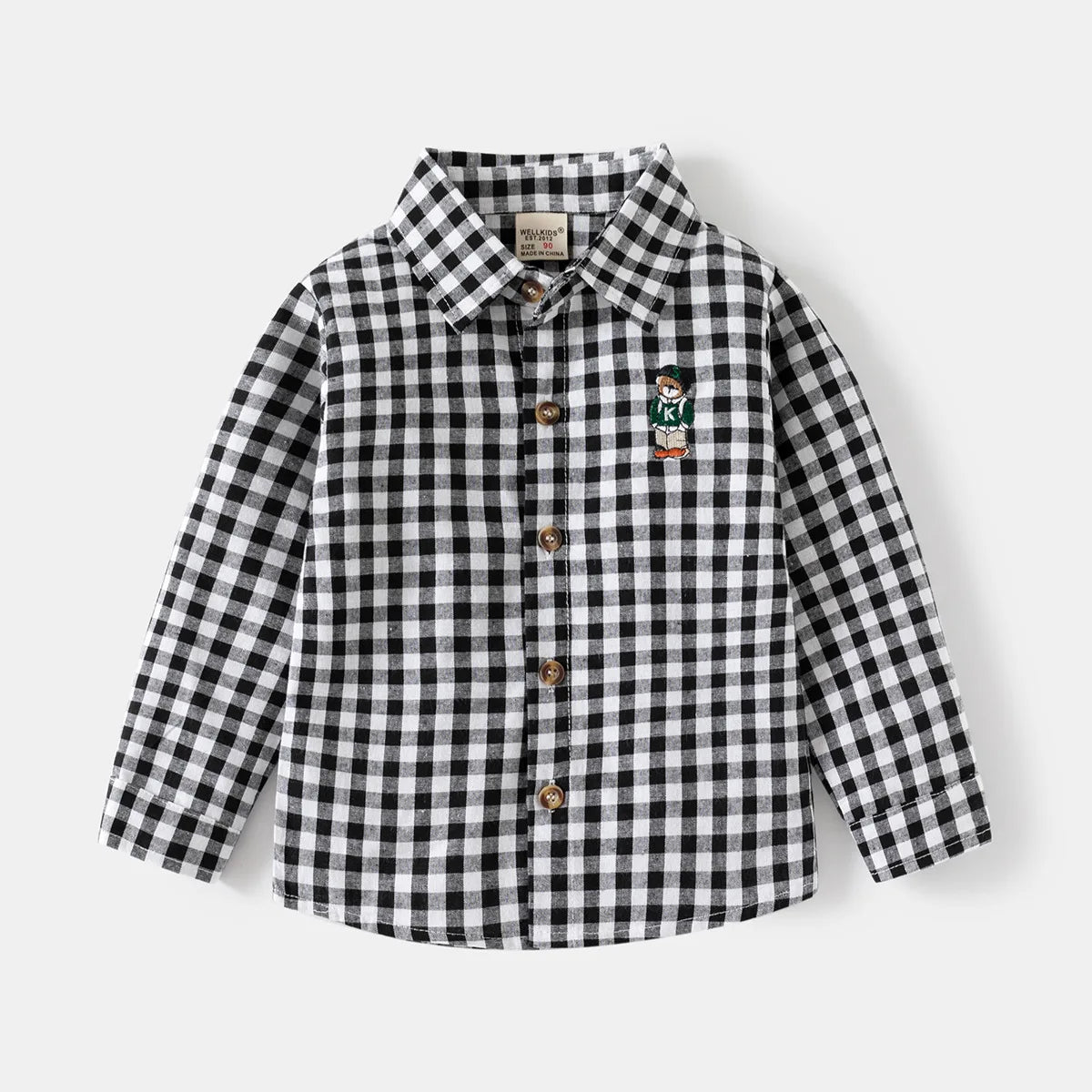 Ropa para niños nueva 2025, camisas para niños con cuello, ropa de algodón de manga larga para bebés, blusa informal a cuadros para niños de 2 a 7 años