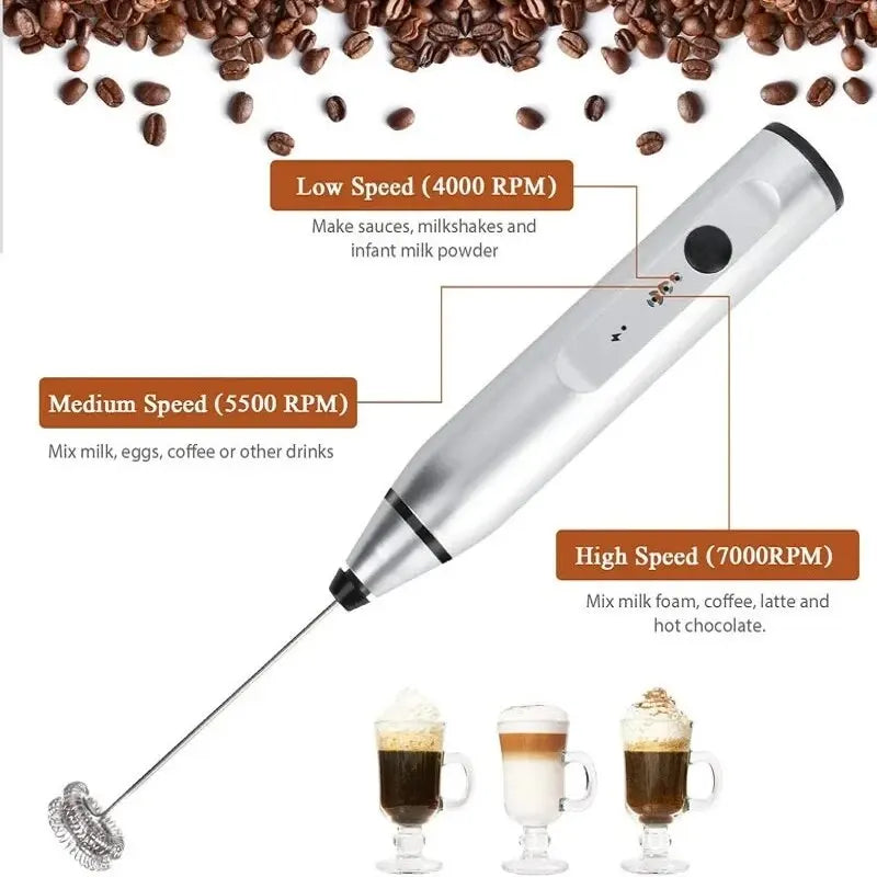 Espumador de leche eléctrico portátil, licuadora de mano, minicafetera USB, batidora, batidora de crema para capuchino, batidora de huevos, licuadora de alimentos
