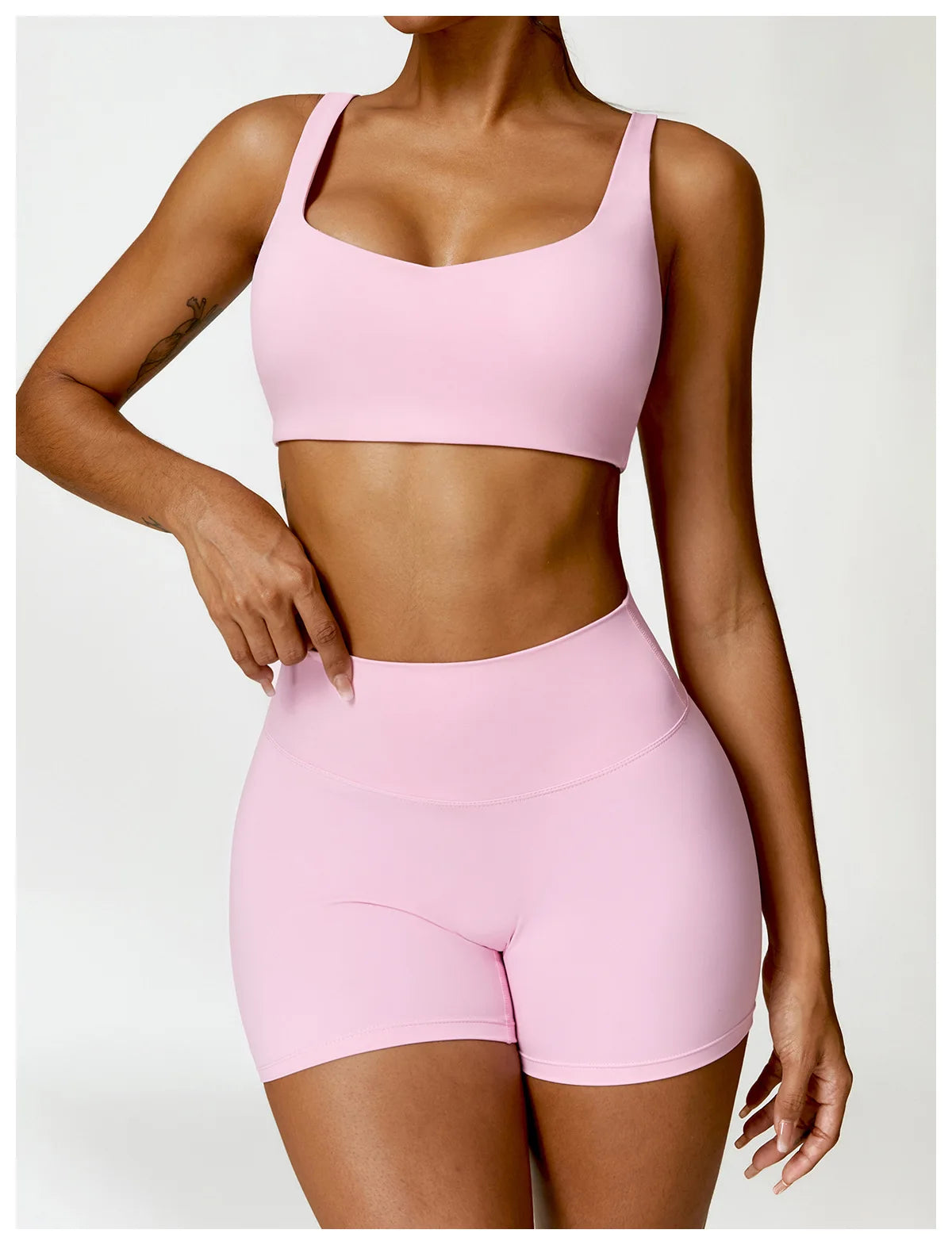 Conjunto de chándal de yoga para mujer, 2 piezas, ropa deportiva para entrenamiento, ropa deportiva, leggings de gimnasio, sujetador de fitness, top corto, trajes deportivos de manga larga